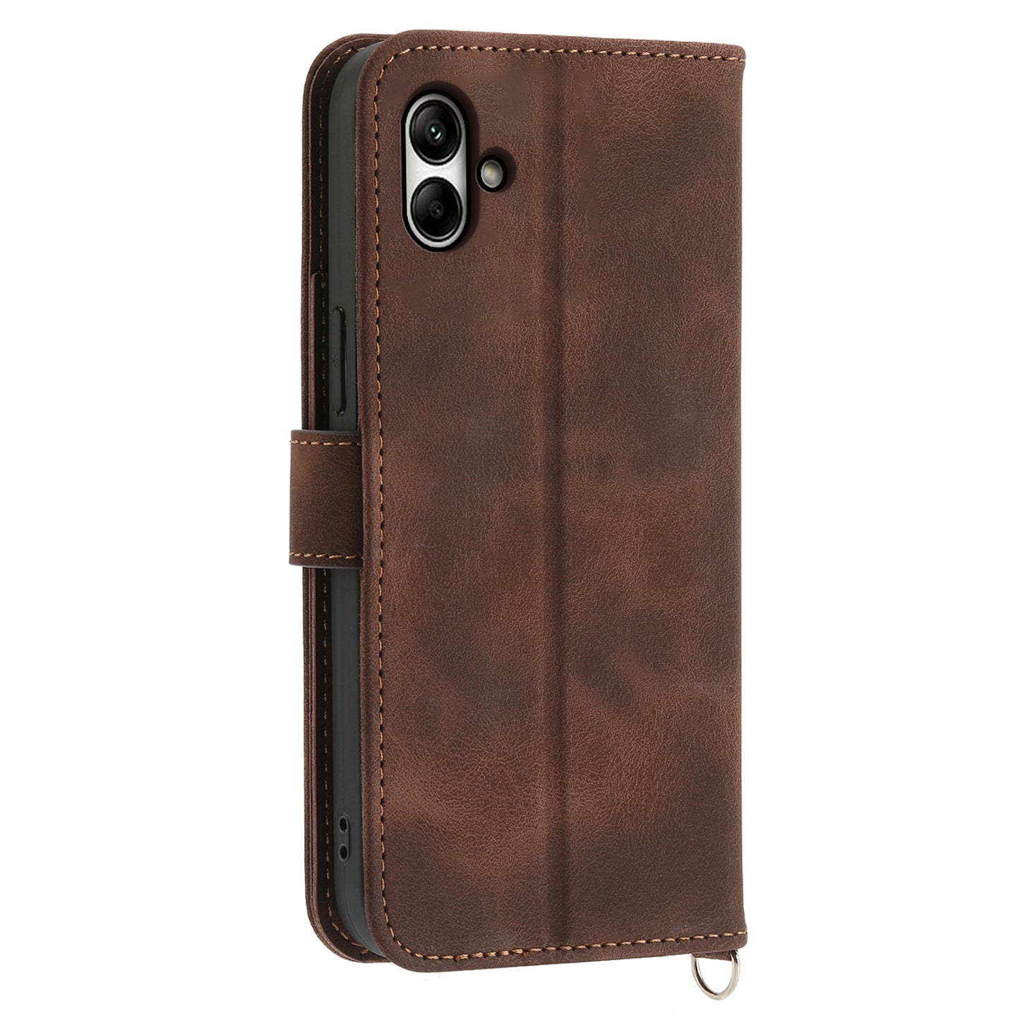For Samsung Galaxy A05 4G Case PU Leather Flower Imprinted Phone Cover with 2 Straps