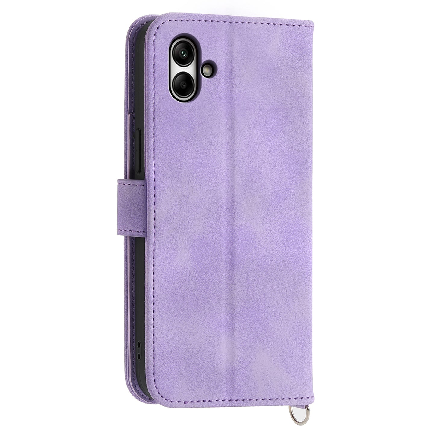 For Samsung Galaxy A05 4G Case PU Leather Flower Imprinted Phone Cover with 2 Straps