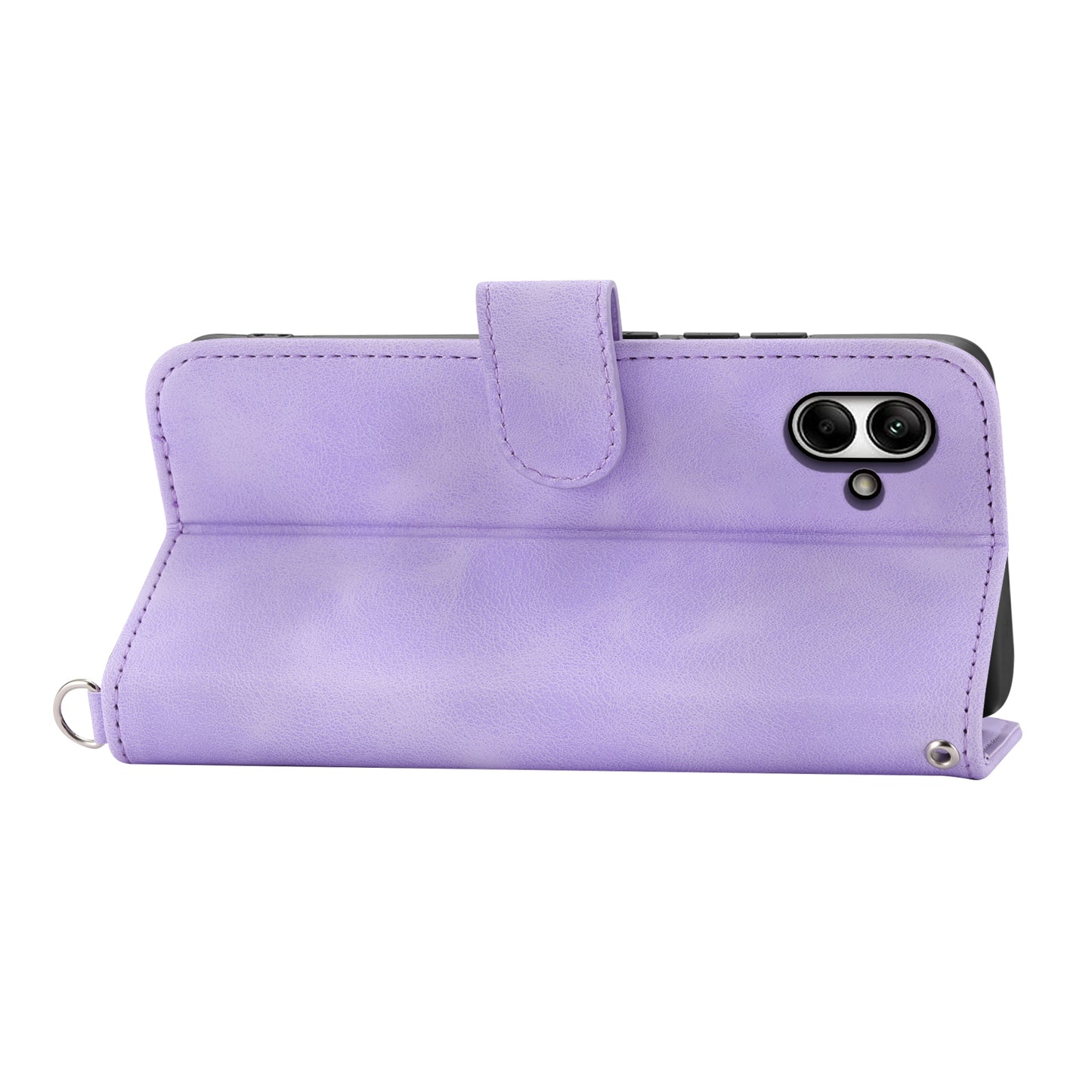 For Samsung Galaxy A05 4G Case PU Leather Flower Imprinted Phone Cover with 2 Straps
