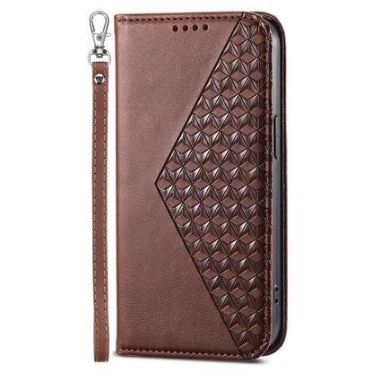 For Samsung Galaxy A05s 4G Case Imprinted Rhombus Pattern Wallet Stand Phone Cover