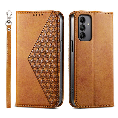 For Samsung Galaxy A05s 4G Case Imprinted Rhombus Pattern Wallet Stand Phone Cover