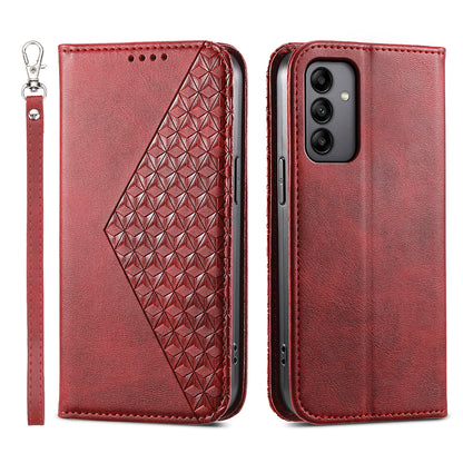 For Samsung Galaxy A05s 4G Case Imprinted Rhombus Pattern Wallet Stand Phone Cover