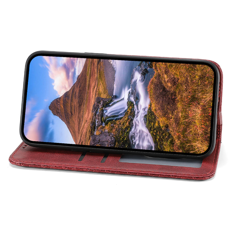 For Samsung Galaxy A05s 4G Case Imprinted Rhombus Pattern Wallet Stand Phone Cover