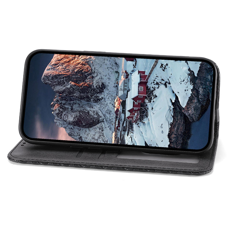 For Samsung Galaxy A05s 4G Case Imprinted Rhombus Pattern Wallet Stand Phone Cover