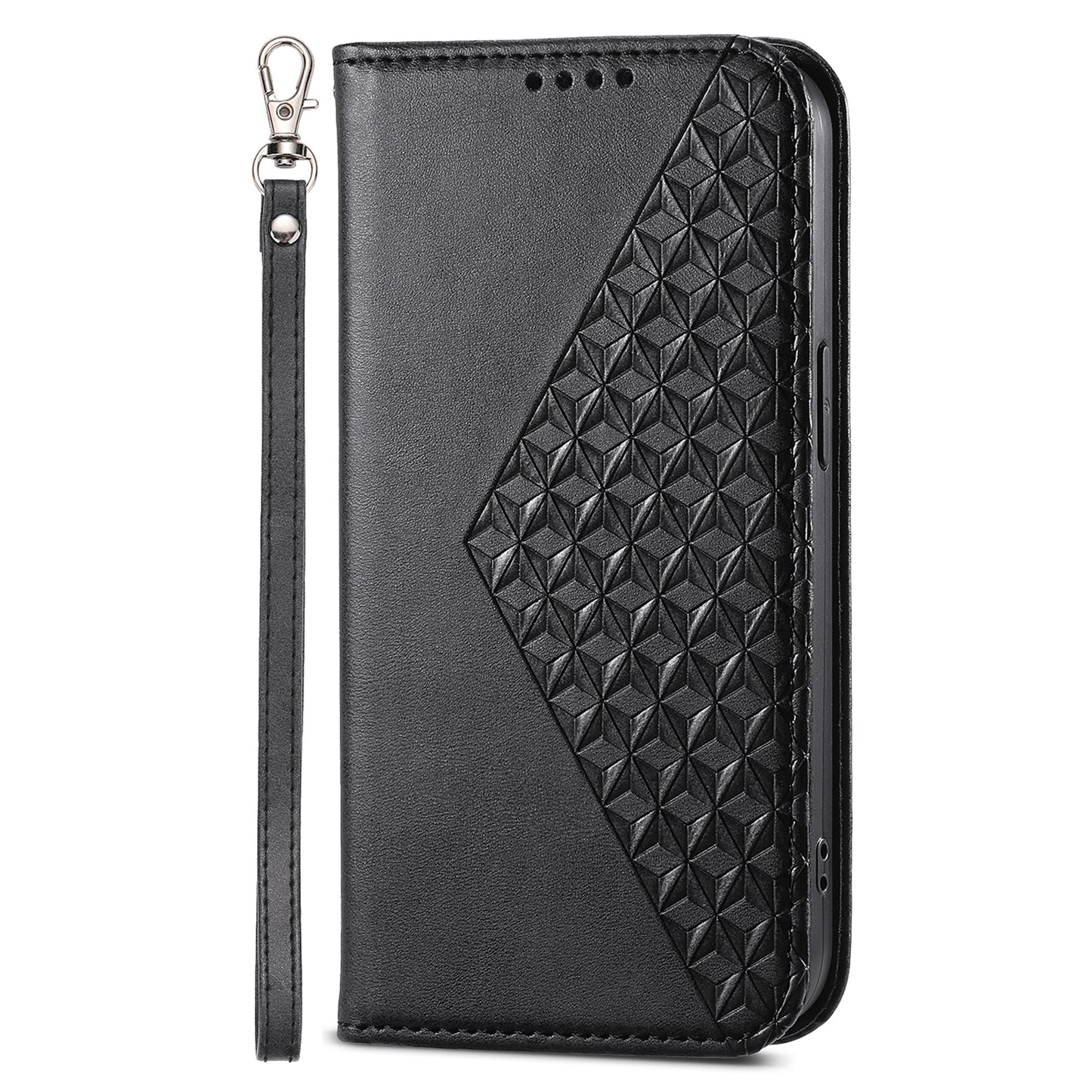 For Samsung Galaxy A05s 4G Case Imprinted Rhombus Pattern Wallet Stand Phone Cover
