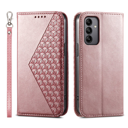 For Samsung Galaxy A05s 4G Case Imprinted Rhombus Pattern Wallet Stand Phone Cover