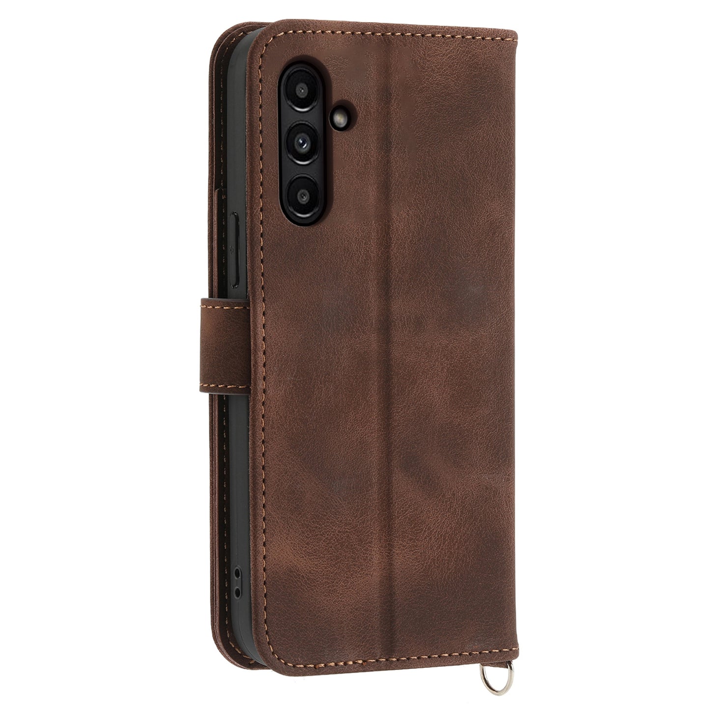 For Samsung Galaxy A15 4G Case Skin-touch Leather Phone Cover with Hand Strap + Shoulder Strap