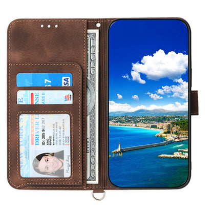 For Samsung Galaxy A15 4G Case Skin-touch Leather Phone Cover with Hand Strap + Shoulder Strap