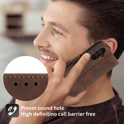 For Samsung Galaxy A15 4G Case Skin-touch Leather Phone Cover with Hand Strap + Shoulder Strap