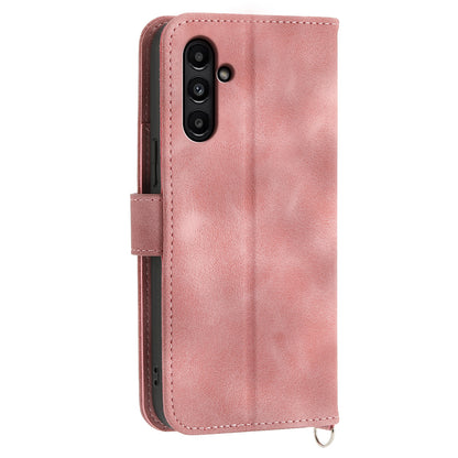 For Samsung Galaxy A15 4G Case Skin-touch Leather Phone Cover with Hand Strap + Shoulder Strap