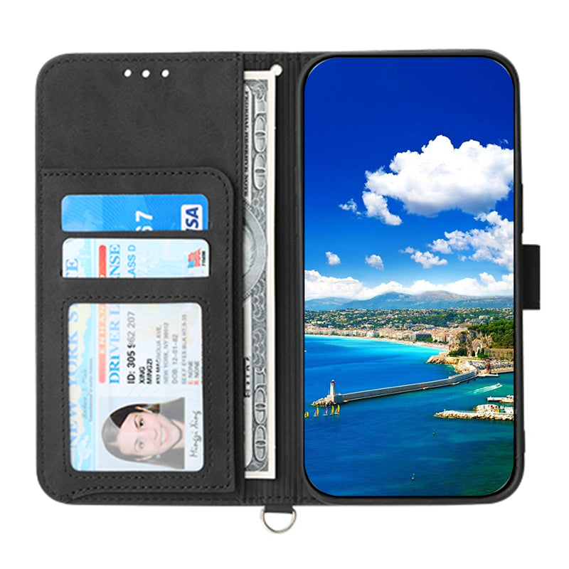 For Samsung Galaxy A15 4G Case Skin-touch Leather Phone Cover with Hand Strap + Shoulder Strap