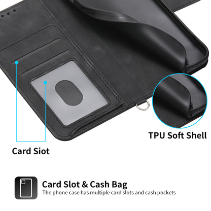 For Samsung Galaxy A15 4G Case Skin-touch Leather Phone Cover with Hand Strap + Shoulder Strap
