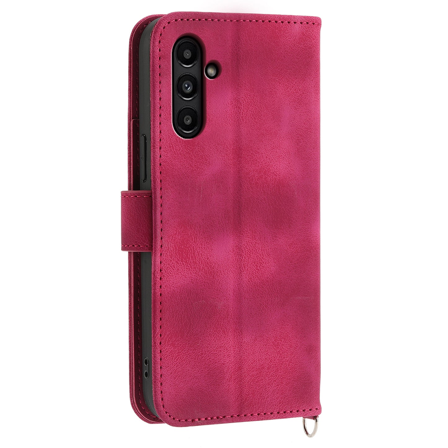 For Samsung Galaxy A15 4G Case Skin-touch Leather Phone Cover with Hand Strap + Shoulder Strap