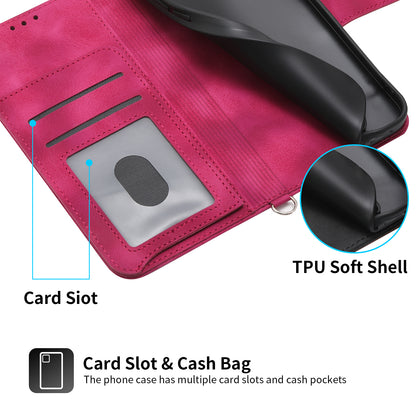 For Samsung Galaxy A15 4G Case Skin-touch Leather Phone Cover with Hand Strap + Shoulder Strap