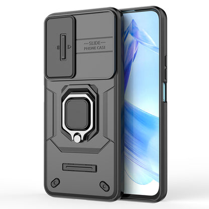 For Honor 90 Lite 5G / X50i 5G Case PC+TPU Slide Camera Lid Phone Cover with Kickstand