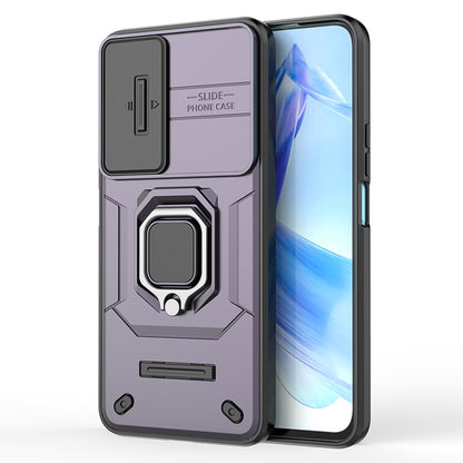 For Honor 90 Lite 5G / X50i 5G Case PC+TPU Slide Camera Lid Phone Cover with Kickstand
