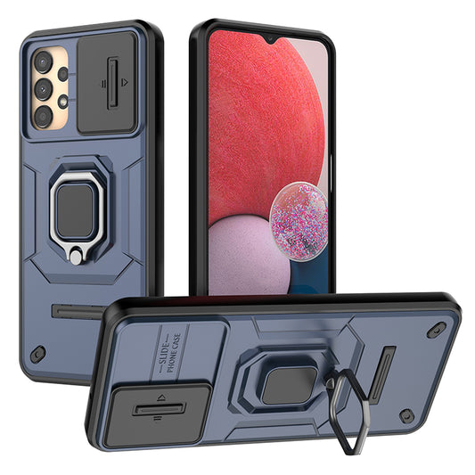 For Samsung Galaxy A13 4G / 5G Case PC+TPU Kickstand Phone Cover with Slide Camera Lid