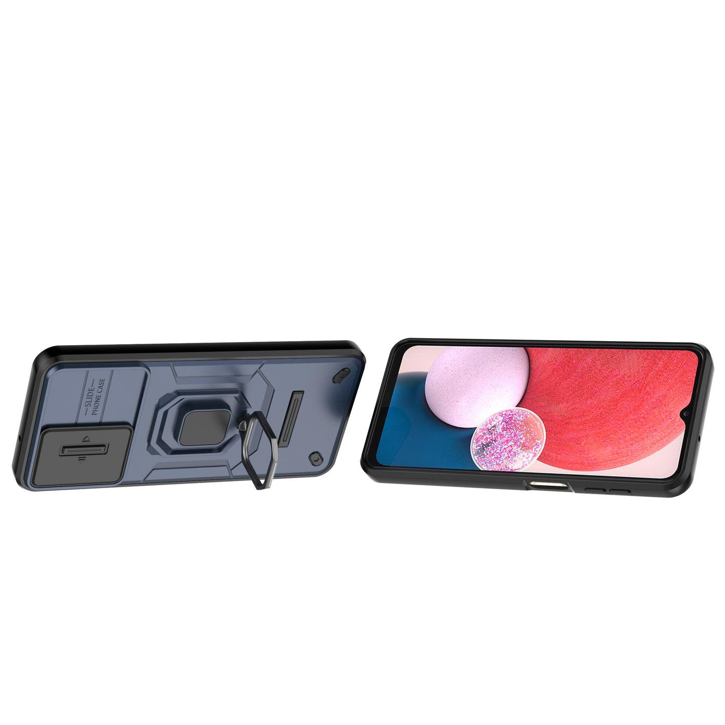 For Samsung Galaxy A13 4G / 5G Case PC+TPU Kickstand Phone Cover with Slide Camera Lid