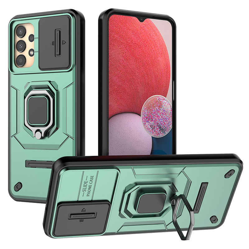 For Samsung Galaxy A13 4G / 5G Case PC+TPU Kickstand Phone Cover with Slide Camera Lid
