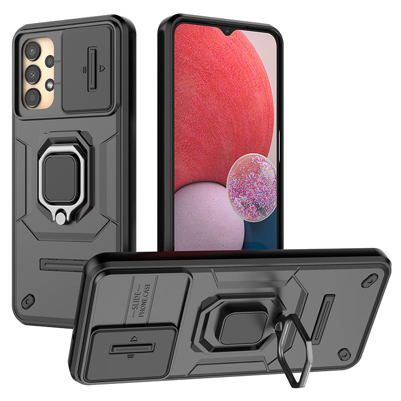 For Samsung Galaxy A13 4G / 5G Case PC+TPU Kickstand Phone Cover with Slide Camera Lid
