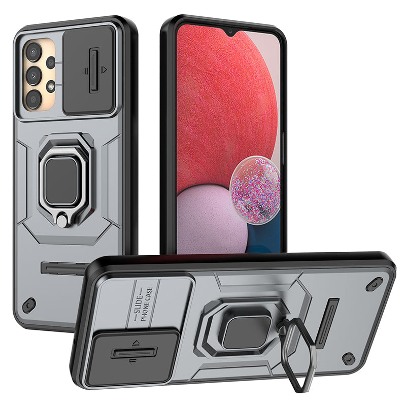 For Samsung Galaxy A13 4G / 5G Case PC+TPU Kickstand Phone Cover with Slide Camera Lid