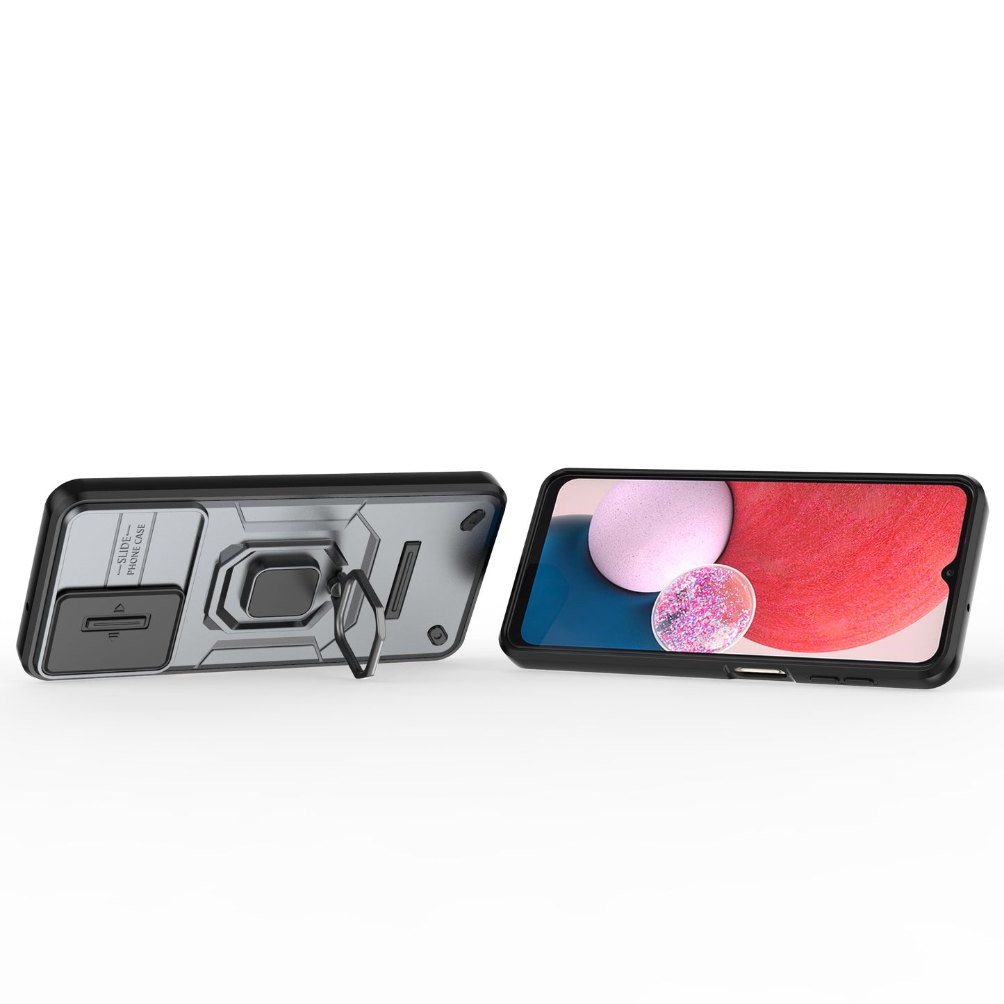 For Samsung Galaxy A13 4G / 5G Case PC+TPU Kickstand Phone Cover with Slide Camera Lid