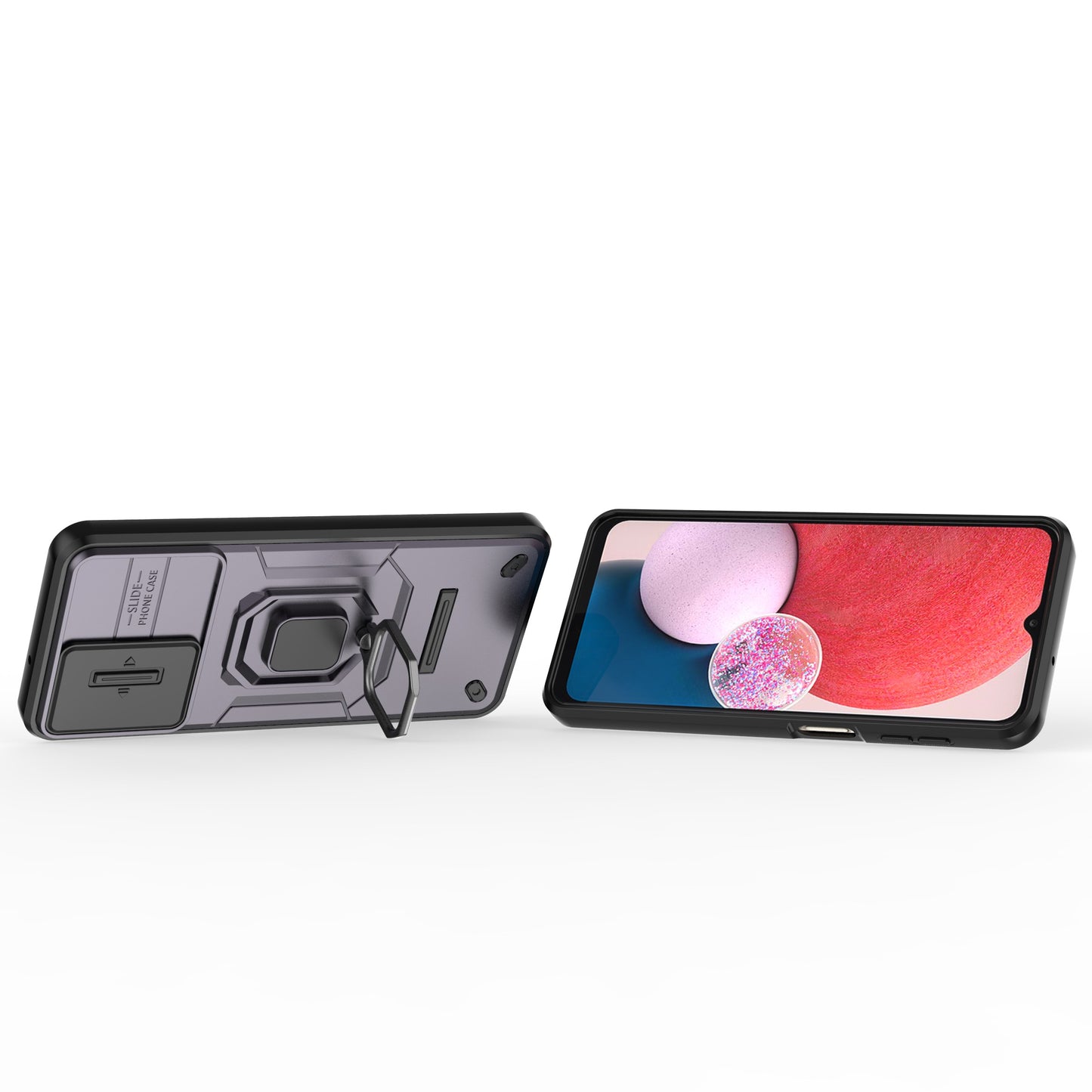For Samsung Galaxy A13 4G / 5G Case PC+TPU Kickstand Phone Cover with Slide Camera Lid