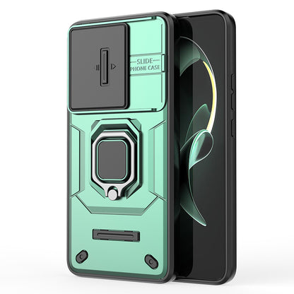 For Xiaomi Redmi K60 Ultra / 13T / 13T Pro Back Cover Slide Lens Lid PC+TPU Kickstand Phone Case