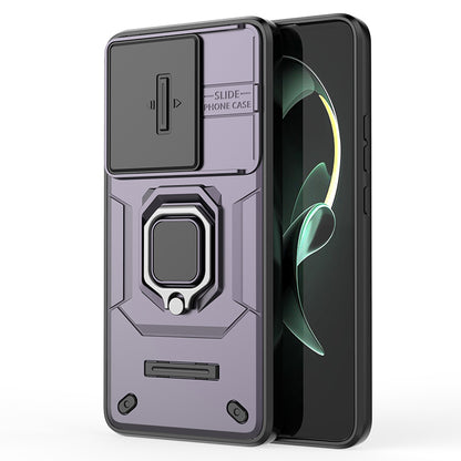 For Xiaomi Redmi K60 Ultra / 13T / 13T Pro Back Cover Slide Lens Lid PC+TPU Kickstand Phone Case