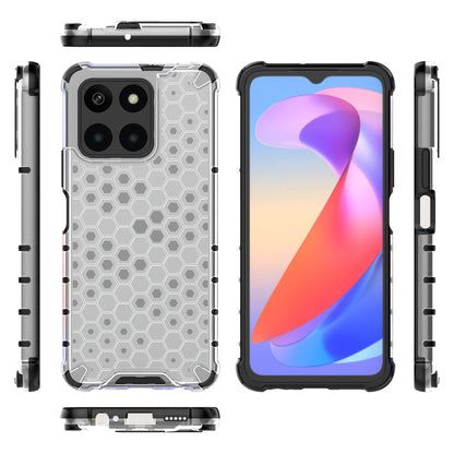 For Honor X6a 4G Case Honeycomb Texture TPU+PC Mobile Phone Cover