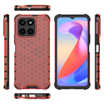 For Honor X6a 4G Case Honeycomb Texture TPU+PC Mobile Phone Cover