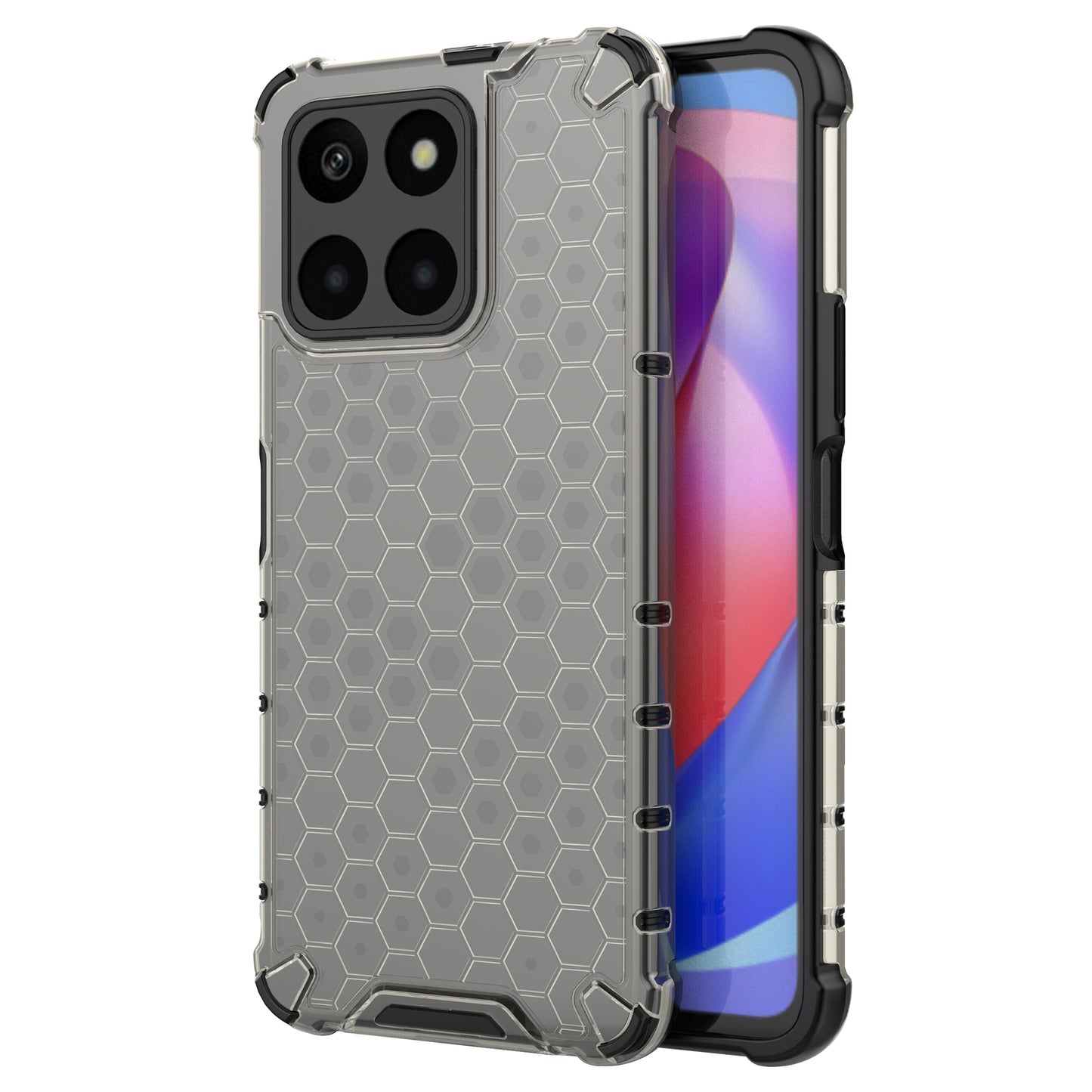 For Honor X6a 4G Case Honeycomb Texture TPU+PC Mobile Phone Cover