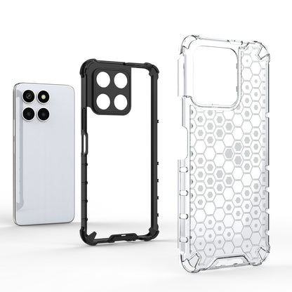 For Honor X6a 4G Case Honeycomb Texture TPU+PC Mobile Phone Cover