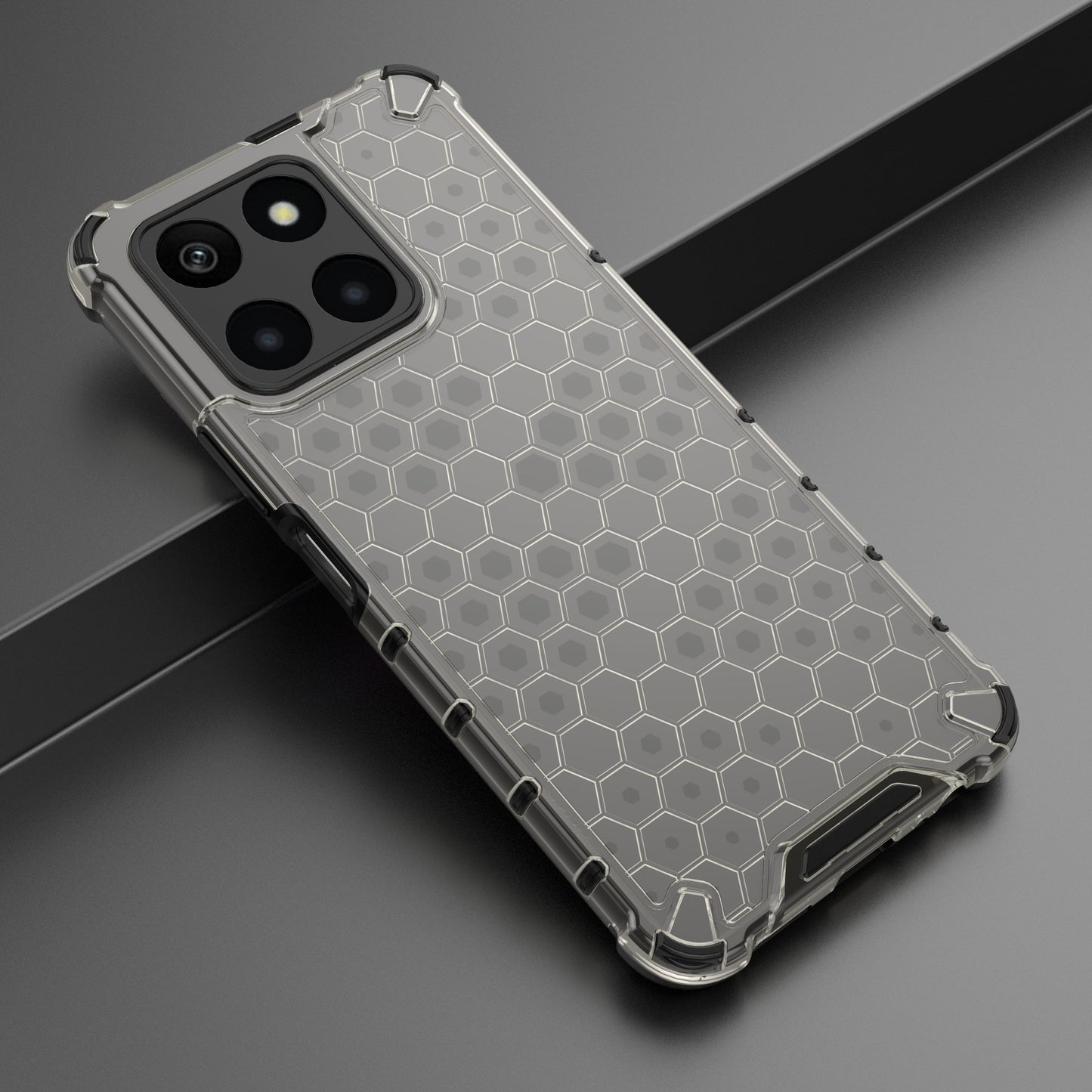 For Honor X6a 4G Case Honeycomb Texture TPU+PC Mobile Phone Cover