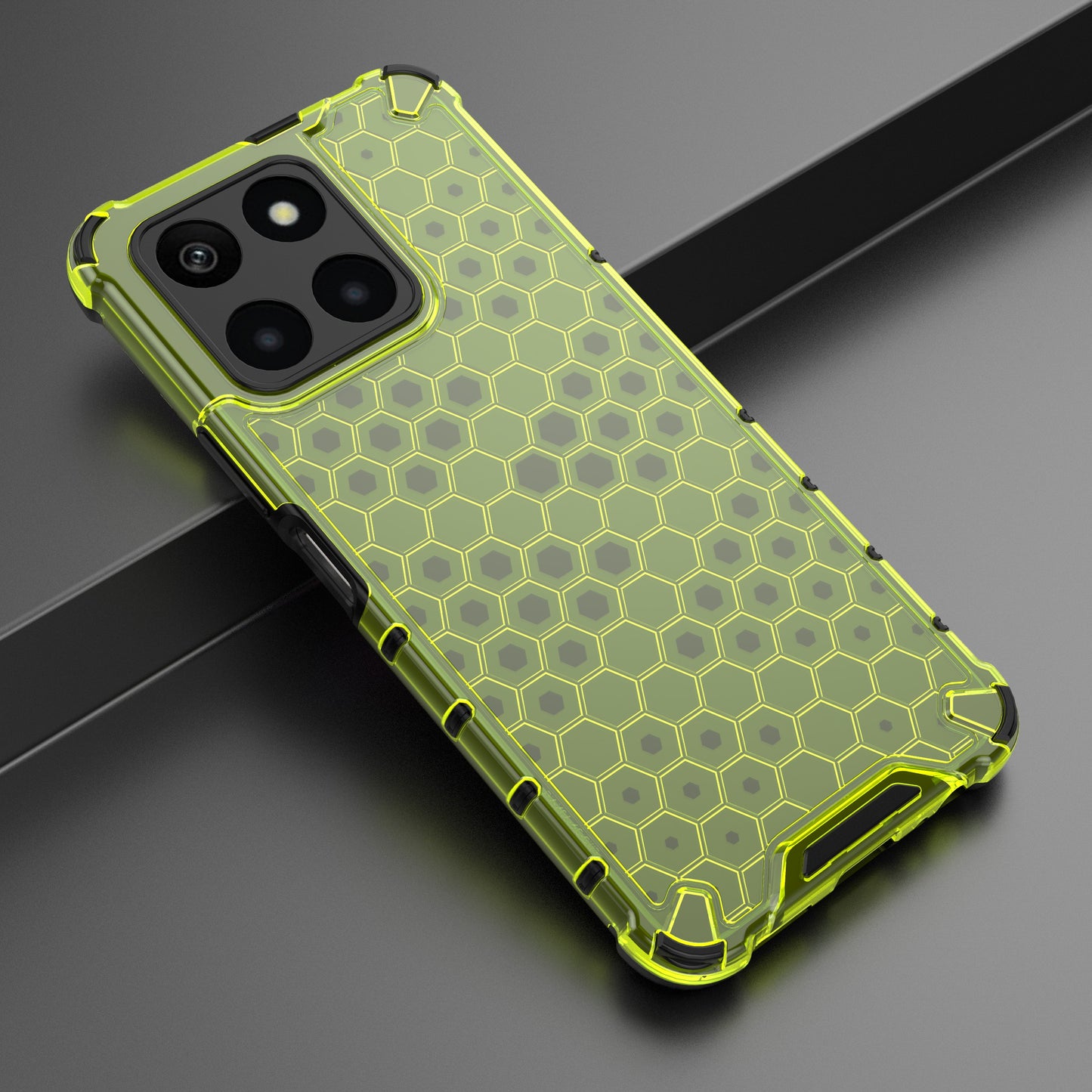 For Honor X6a 4G Case Honeycomb Texture TPU+PC Mobile Phone Cover
