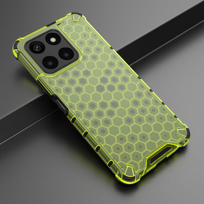 For Honor X6a 4G Case Honeycomb Texture TPU+PC Mobile Phone Cover