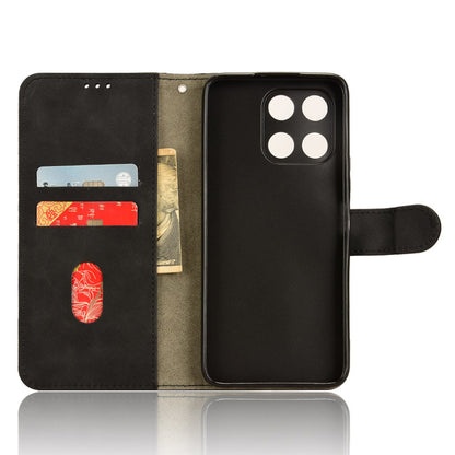 For Honor X6a 4G Case Skin-touch Leather Phone Cover with Wallet Stand