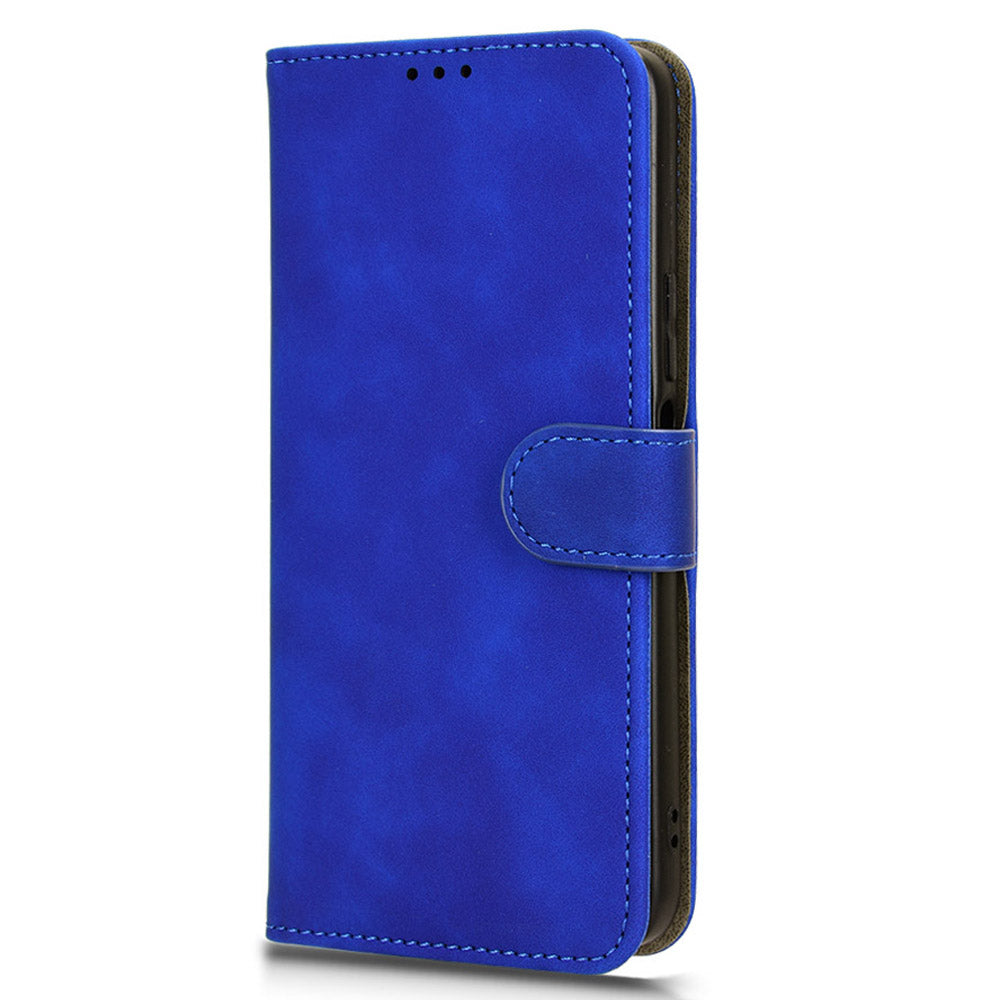 For Honor X6a 4G Case Skin-touch Leather Phone Cover with Wallet Stand