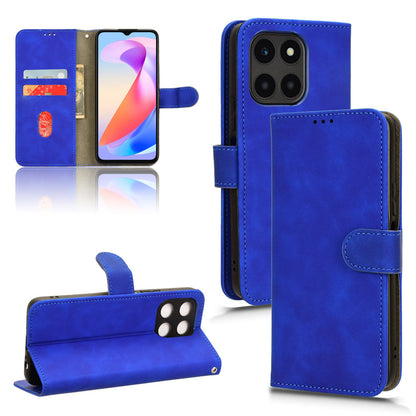 For Honor X6a 4G Case Skin-touch Leather Phone Cover with Wallet Stand