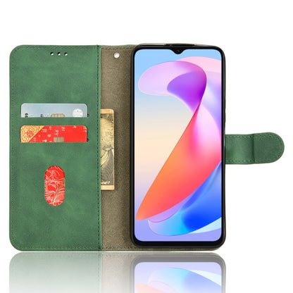 For Honor X6a 4G Case Skin-touch Leather Phone Cover with Wallet Stand