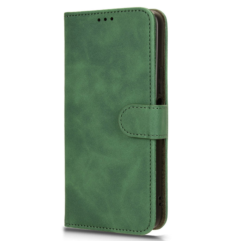 For Honor X6a 4G Case Skin-touch Leather Phone Cover with Wallet Stand