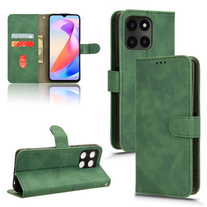 For Honor X6a 4G Case Skin-touch Leather Phone Cover with Wallet Stand
