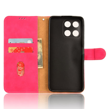 For Honor X6a 4G Case Skin-touch Leather Phone Cover with Wallet Stand
