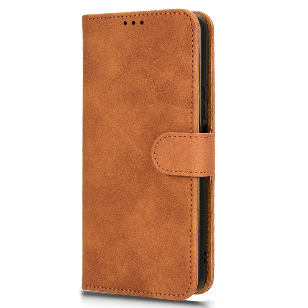 For Honor X6a 4G Case Skin-touch Leather Phone Cover with Wallet Stand