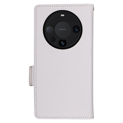 For Huawei Mate 60 Cover Litchi Texture Wallet Stand Leather Phone Case with Strap