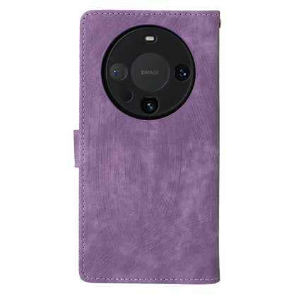 For Huawei Mate 60 Case RFID Blocking Wallet PU Leather Stand Phone Cover with Strap