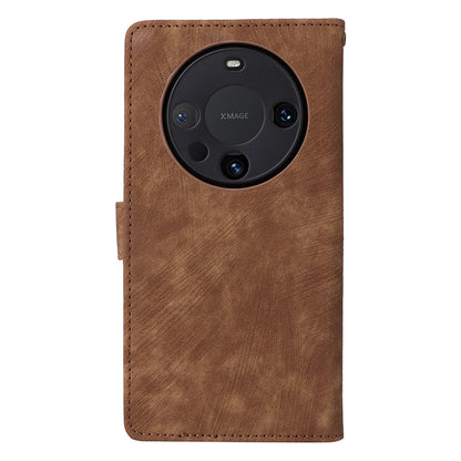 For Huawei Mate 60 Case RFID Blocking Wallet PU Leather Stand Phone Cover with Strap