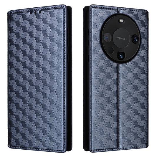 For Huawei Mate 60 Pro / Pro+ Cover Rhombus Imprinted Wallet PU Leather Phone Case