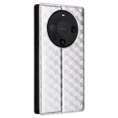 For Huawei Mate 60 Pro / Pro+ Cover Rhombus Imprinted Wallet PU Leather Phone Case
