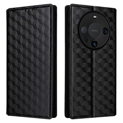 For Huawei Mate 60 Pro / Pro+ Cover Rhombus Imprinted Wallet PU Leather Phone Case